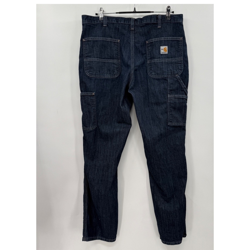 Carhartt FR Mens 36x30 Blue Denim Work Pants Arc Rated NFPA 2112 Flame Resistant - Picture 7 of 10